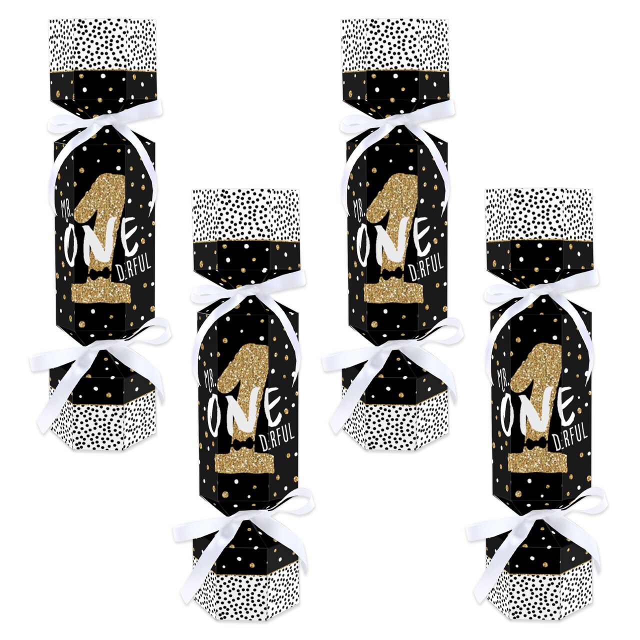 Big Dot of Happiness 1st Birthday Little Mr. Onederful - No Snap Boy First Birthday Party Table Favors - DIY Cracker Boxes - Set of 12